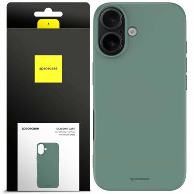 Spacecase Silicone Case iPhone 16 Plus dark green