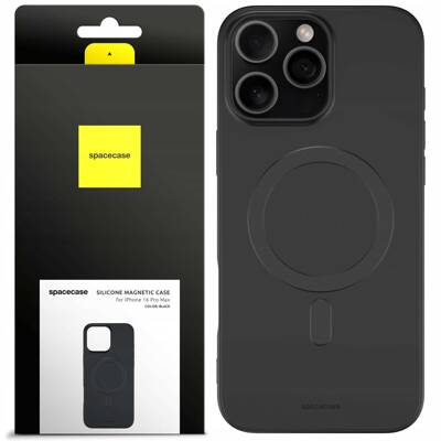 Spacecase Silicone Magnetic Case iPhone 16 Pro Max black