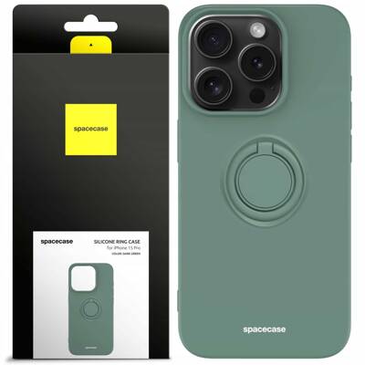 Spacecase Silicone Ring iPhone 15 Pro dark green