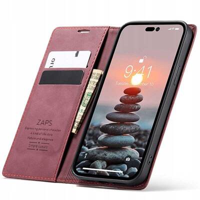 ZAPS Wallet iPhone 14 Pro wiśniowy