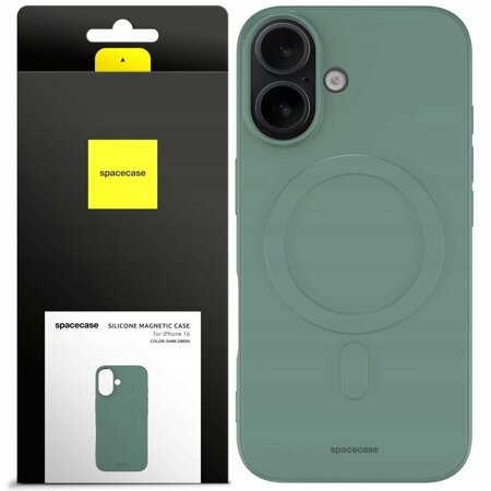 Spacecase Silicone Magnetic Case iPhone 16 dark green