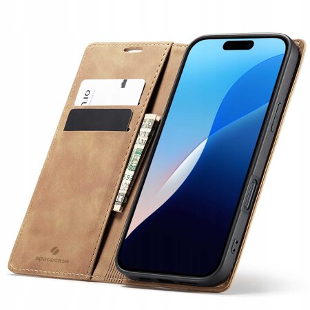 Spacecase Wallet iPhone 16 Pro light brown