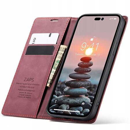 ZAPS Wallet iPhone 14 Pro wiśniowy