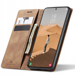 Etui z klapką Spacecase Wallet do Galaxy S22+ jasno brązowe
