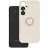 Etui Spacecase Silicone Ring do Galaxy S24+ kremowe