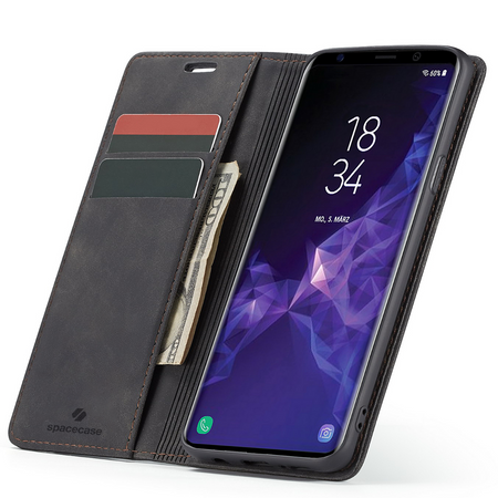 Etui z klapką Spacecase Wallet do Galaxy S9+ czarne