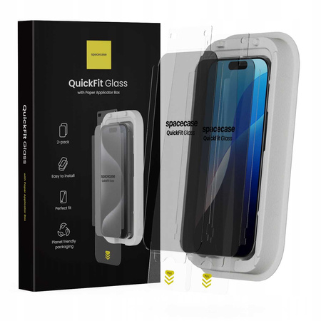Szkło prywatyzujące Spacecase Quickfit Privacy do iPhone 16 Pro Max - 2 sztuki