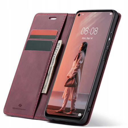Etui z klapką Spacecase Wallet do Huawei P40 Lite czerwone