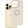 Etui Spacecase Silicone Ring do iPhone 14 Pro Max kremowe