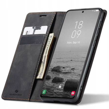 Etui z klapką Spacecase Wallet do Galaxy S23 czarne