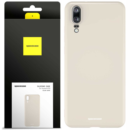 Etui silikonowe Spacecase Silicone Case do Huawei P20 kremowe
