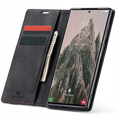 Etui z klapką Spacecase Wallet do Galaxy S24 Ultra czarne