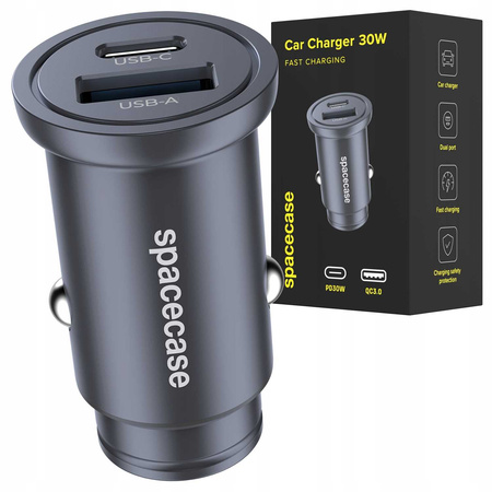 Spacecase Car Charger 30W Dual Port C30AC-11 black