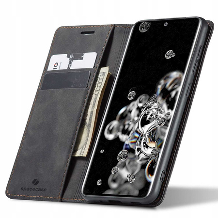 Etui z klapką Spacecase Wallet do Galaxy S20 Ultra czarne