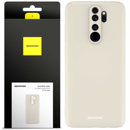 Etui silikonowe Spacecase Silicone Case do Redmi Note 8 Pro kremowe