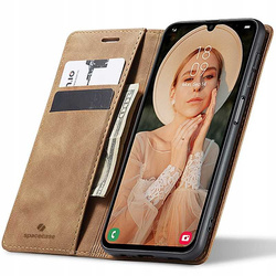 Etui z klapką Spacecase Wallet do Galaxy A35 5G jasno brązowe