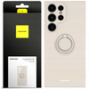 Etui Spacecase Silicone Ring do Galaxy S23 Ultra kremowe