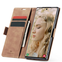 Etui z klapką Spacecase Wallet do Galaxy S23 Ultra jasno brązowe