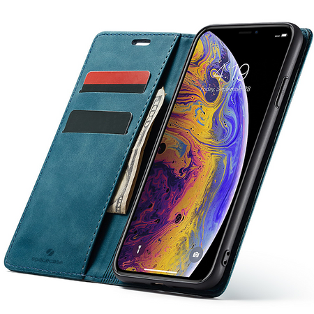 Etui z klapką Spacecase Wallet do iPhone Xs Max niebieskie