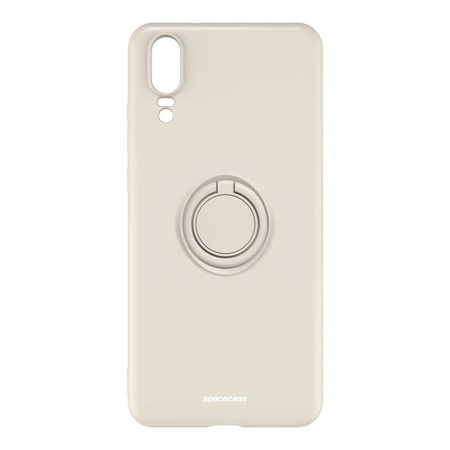 Etui Spacecase Silicone Ring do Huawei P20 kremowe