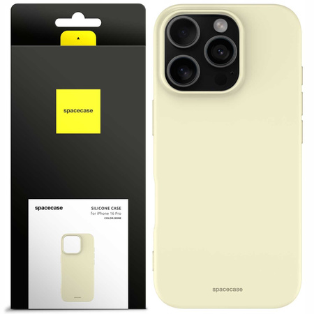 Etui silikonowe Spacecase Silicone Case do iPhone 16 Pro kremowe