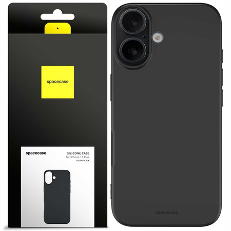 Etui silikonowe Spacecase Silicone Case do iPhone 16 Plus czarne