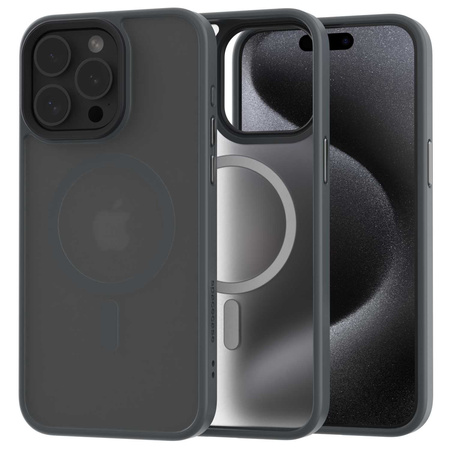 Etui Spacecase Hybrid Mag do iPhone 15 Pro Max szare