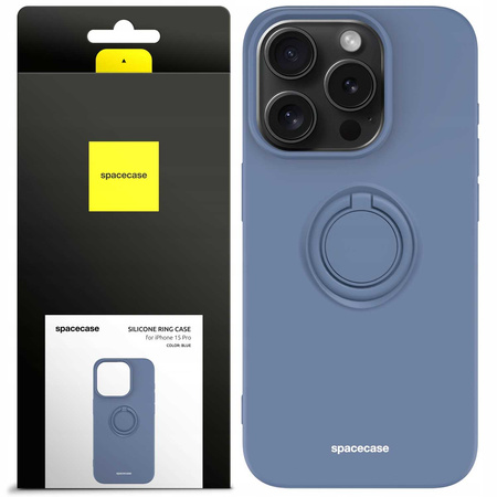 Etui Spacecase Silicone Ring do iPhone 15 Pro niebieskie