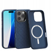 Etui skórzane Spacecase Classy Mag do iPhone 16 Pro granatowe