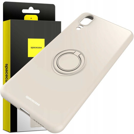Etui Spacecase Silicone Ring do Huawei P20 kremowe