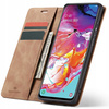 Etui z klapką Spacecase Wallet do Galaxy A70 jasno brązowe
