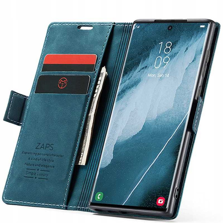 Etui z klapką Spacecase Wallet do Galaxy S23 Ultra niebieskie