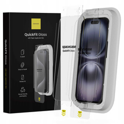 Szkło na ekran Spacecase QuickFit Glass do iPhone 15/16 - 2 sztuki