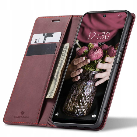 Etui z klapką Spacecase Wallet do Redmi Note 11/11s czerwone