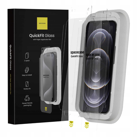 Szkło na ekran Spacecase QuickFit Glass do iPhone 12 Pro Max - 2 sztuki