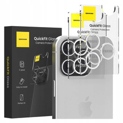 Szkło na aparat Spacecase QuickFit Camera do iPhone 16 Pro/Max tytan białe - 2 sztuki