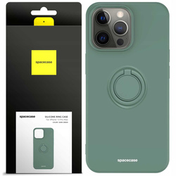 Etui Spacecase Silicone Ring do iPhone 13 Pro Max ciemno zielone