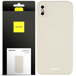 Etui silikonowe Spacecase Silicone Case do iPhone XS Max kremowe