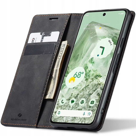Etui z klapką Spacecase Wallet do Google Pixel 8A czarne