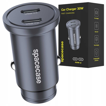 Spacecase Car Charger 30W Dual Port C30CC-12 black