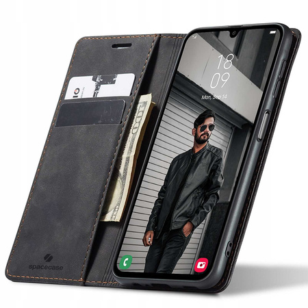 Etui z klapką Spacecase Wallet do Galaxy A24 czarne
