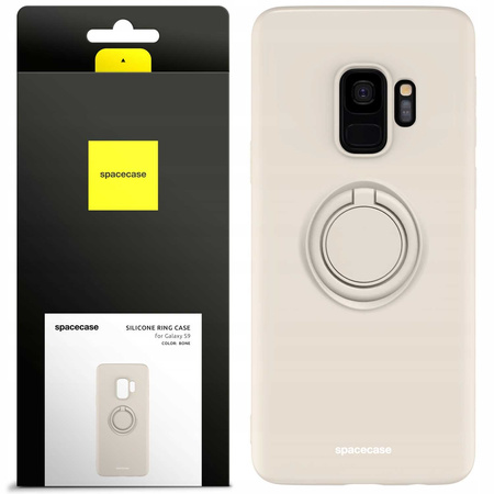 Etui Spacecase Silicone Ring do Galaxy S9 kremowe