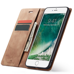 Etui z klapką Spacecase Wallet do iPhone 6/6s Plus jasno brązowe