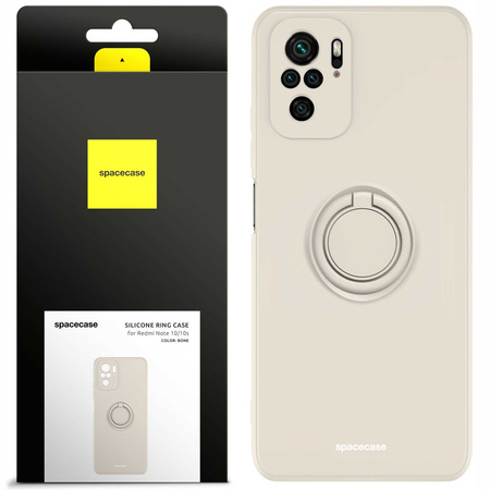 Etui Spacecase Silicone Ring do Redmi Note 10/10s kremowe