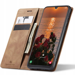 Etui z klapką Spacecase Wallet do Galaxy A50 jasno brązowe