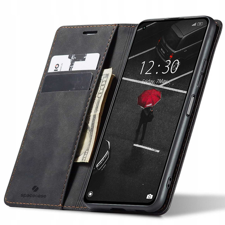 Etui z klapką Spacecase Wallet do Xiaomi Mi 11 Lite/5G NE czarne