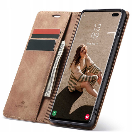 Spacecase Wallet Galaxy S10+ light brown