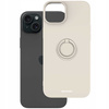 Etui Spacecase Silicone Ring do iPhone 15 Plus kremowe