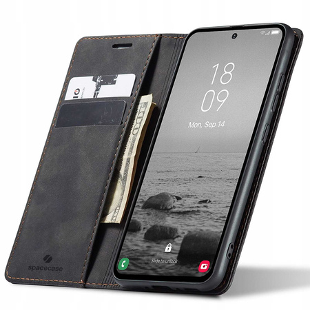 Etui z klapką Spacecase Wallet do Galaxy A54 5G czarne