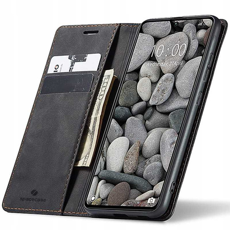 Etui z klapką Spacecase Wallet do Poco X6 / RM Note 13 Pro 5G czarne